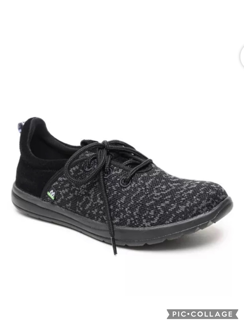 Minnetonka Eco Anew Black Knit Lace up Sustainable Sneakers 9